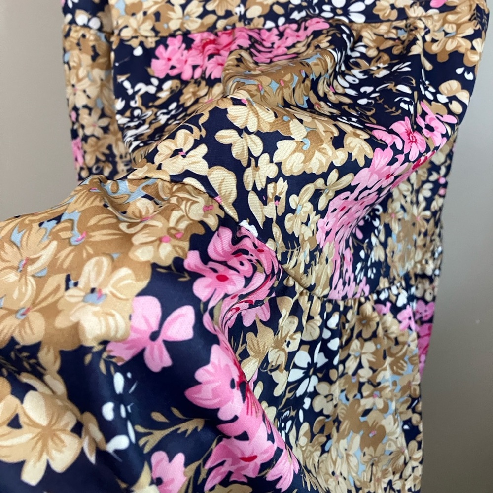 Vintage dress 70s 80s D’Allairds floral print square neck women’s size large - Picture 12 of 16